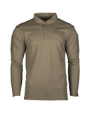 Polo tactique manches longues Mil-Tec en polyester à séchage rapide avec poches de bras