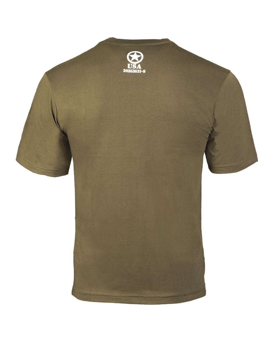 T-shirt imprimé Mil-Tec Allied Star en jersey simple de coton 140 à 145 g/m²