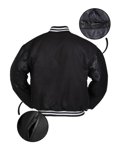 Blouson Mil-Tec NY Baseball ouaté 200 g/m² avec manches en similicuir et bords-côtes