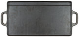 Plancha réversible en fonte Fox Outdoor 50 x 23 cm à deux poignées et face rainurée