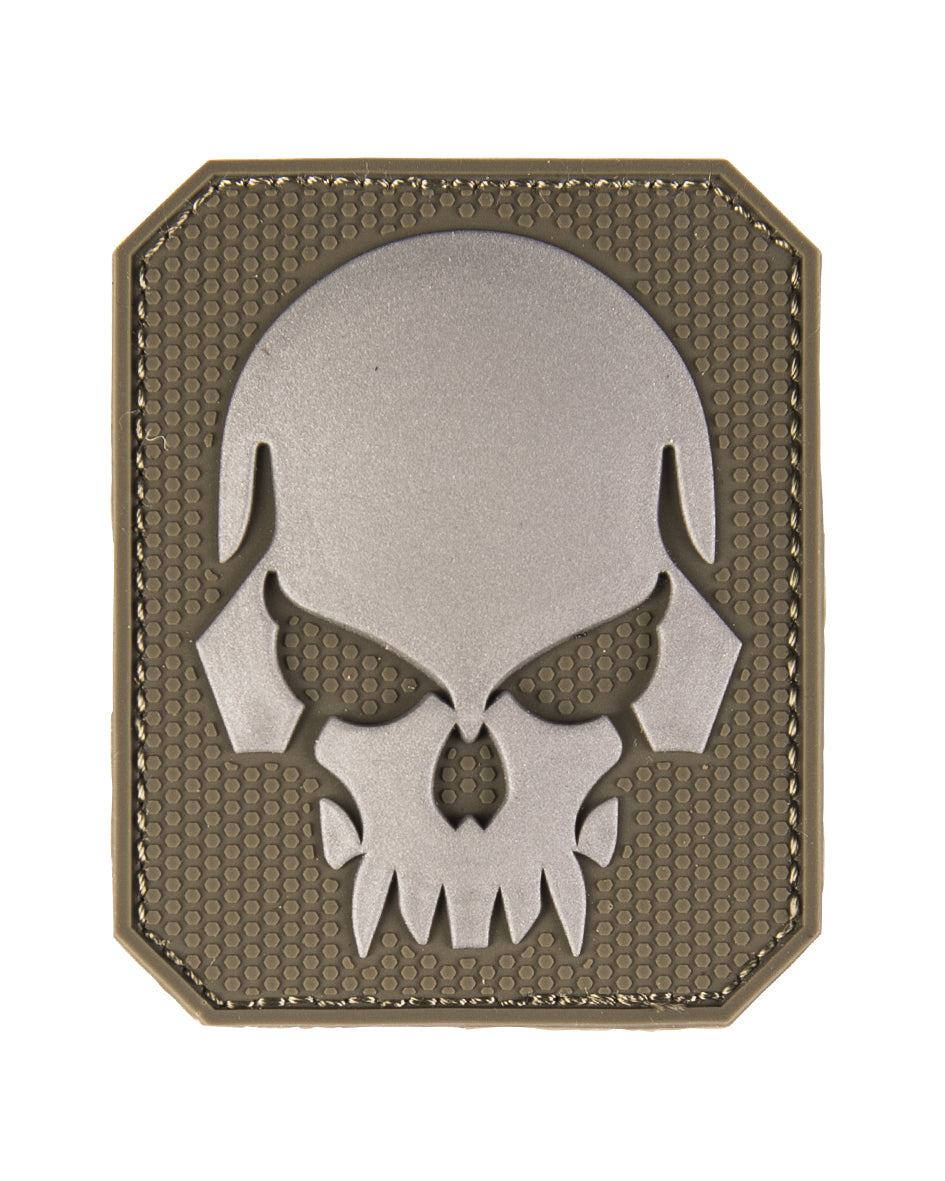 Morale patch tête de mort grand format Mil-Tec 3D PVC 7,6 x 6,3 cm 13 g auto-agrippant