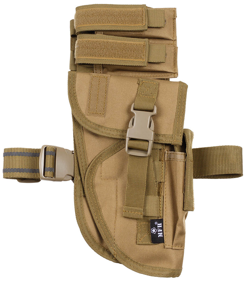 Holster de cuisse MFH Tactical à rabat et double porte-chargeur MOLLE