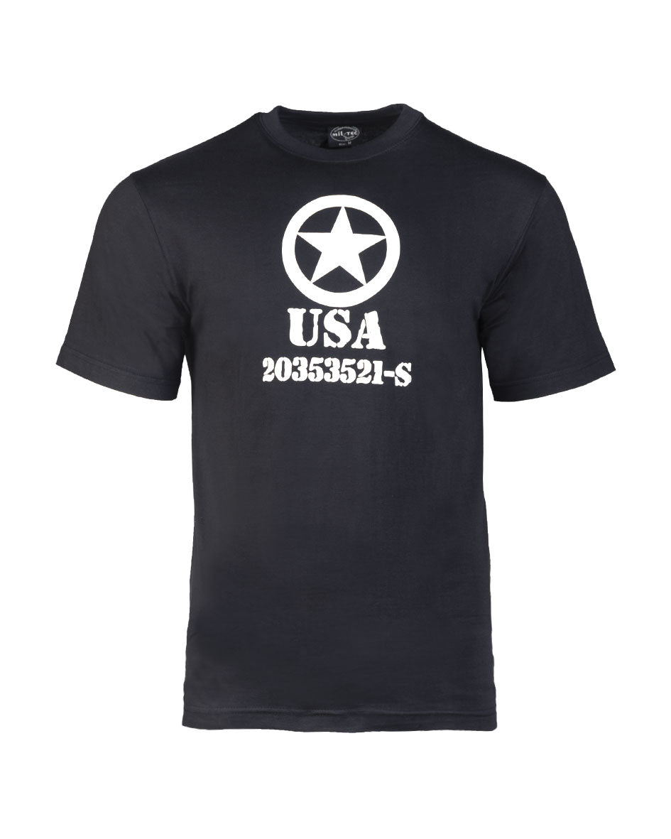 T-shirt imprimé Mil-Tec Allied Star en jersey simple de coton 140 à 145 g/m²