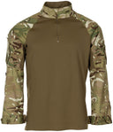 Chemise de combat UBAS britannique Ubac Armour tout polyester en maille Coolmax à fermeture à glissière, motif MTP, surplus comme neuf