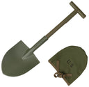 Pelle type US M10 MFH manche bois en T 59 cm avec housse toile à ceinturon