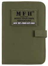 Organiseur A6 MFH 14 x 20 cm avec bloc de feuilles, porte-anneaux et écusson amovible