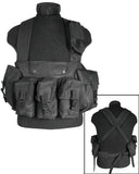 Gilet chest rig Mil-Tec 6 poches en polyester enduit avec bretelles rembourrées réglables