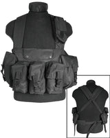 Gilet chest rig Mil-Tec 6 poches en polyester enduit avec bretelles rembourrées réglables