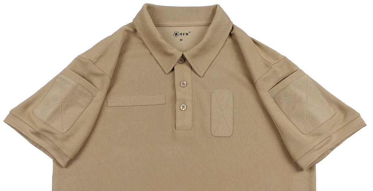 Polo Tactical MFH en polyester à fibres Coolmax avec deux poches de bras