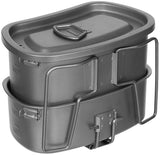 Popote en titane Fox Outdoor 3 pièces avec suspension inox et anses rabattables