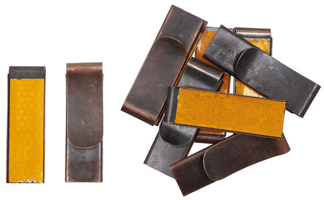 Clip réfléchissant autrichien de 6,5 x 2 cm, surplus d'occasion, lot de 10