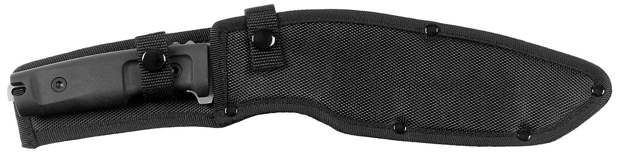 Machette Kukri MFH lame 24 cm revêtue titane manche caoutchouc et fourreau nylon