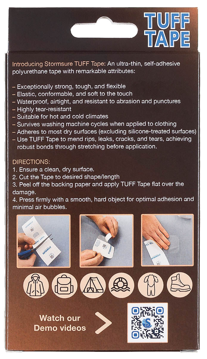 Ruban de réparation adhésif Tuff Tape Stormsure 7,5 cm de large en 50 et 100 cm