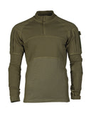Chemise de combat Mil-Tec Assault en coton elasthanne col montant protege-menton