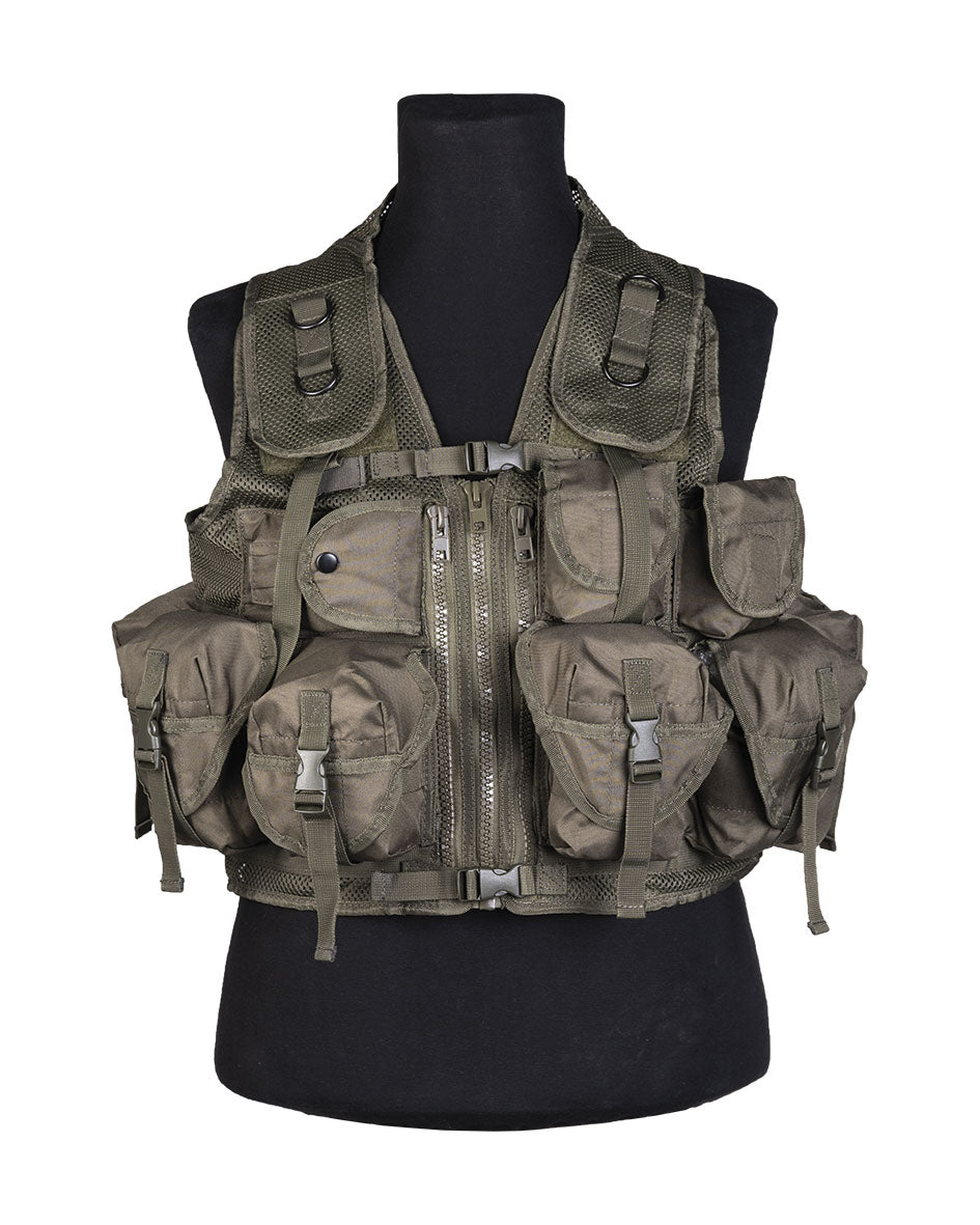 Gilet d'intervention tactique Mil-Tec en polyester 600D à neuf poches et poignée dorsale