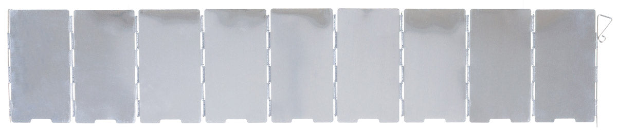 Pare-vent de réchaud pliant Fox Outdoor en aluminium 65 x 13 cm à neuf lamelles