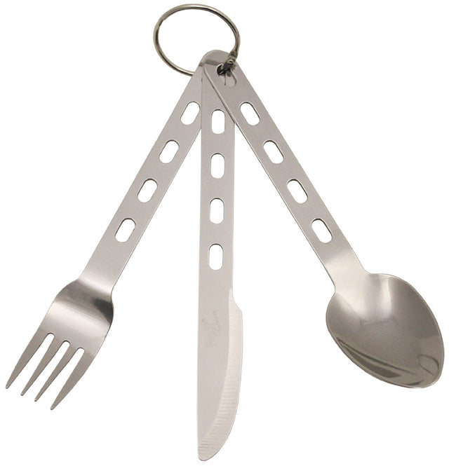 Couverts Fox Outdoor Extra light 3 pièces en acier inoxydable 16 cm 80 g