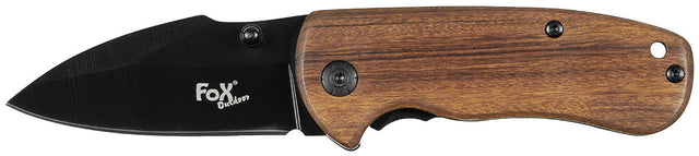 Couteau pliant Fox Outdoor Compact lame 6,5 cm manche métal à plaquette bois