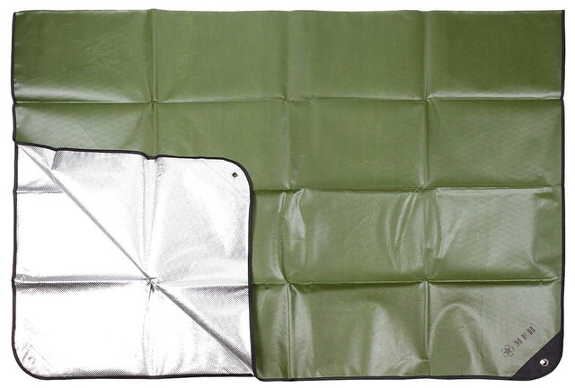 Bâche de survie MFH 210 × 150 cm en polyester aluminisé à 4 œillets renforcés