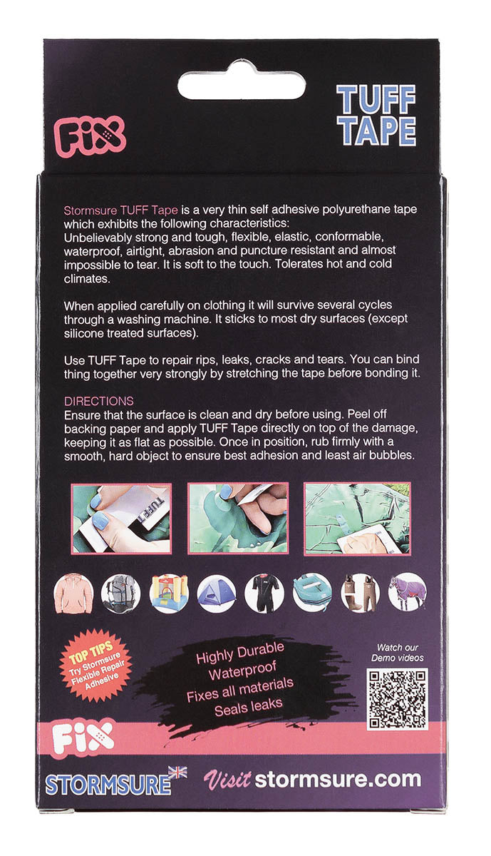 Ruban de réparation adhésif Tuff Tape Stormsure 7,5 cm de large en 50 et 100 cm
