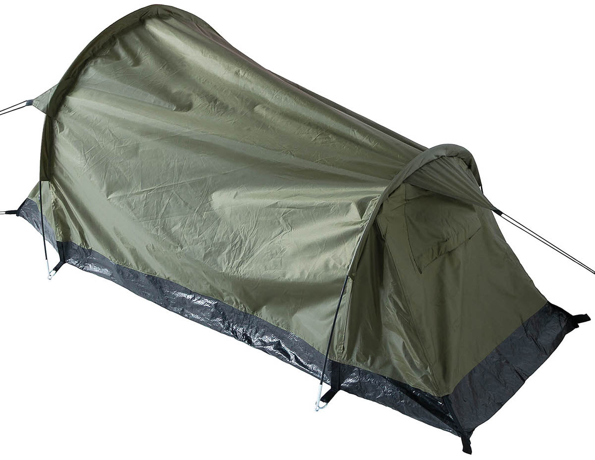 Tente tunnel MFH Schwarzenberg 1 place arceaux fibre de verre 6 mm 210 x 90 cm