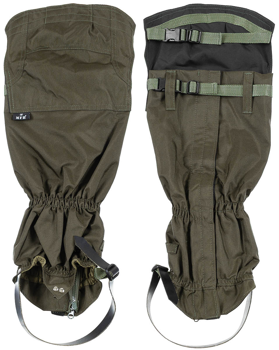 Guêtres MFH Overknee de 55 cm en polyester 600D enduit PVC, doublure coton