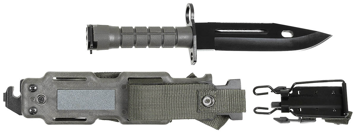 Baïonnette M9 MFH lame 18 cm dos scie avec fourreau cisaille et pochette amovible