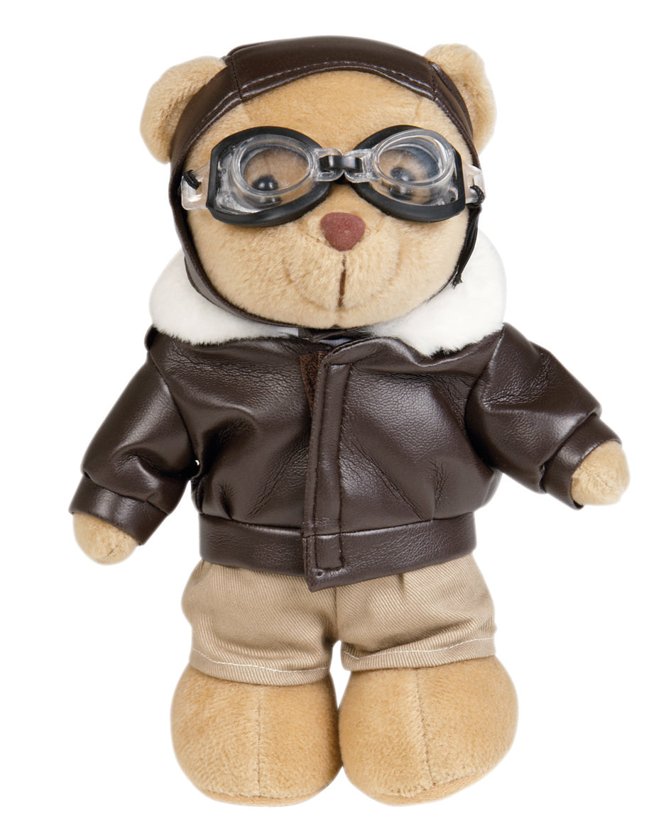 Peluche ours Mil-Tec en polyester hauteur 20 cm habillée en tenue de pilote