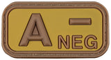 Patch groupe sanguin MFH 3D en caoutchouc 5 x 2,5 cm à dos auto-agrippant