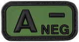 Patch groupe sanguin MFH 3D en caoutchouc 5 x 2,5 cm à dos auto-agrippant