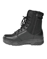Chaussures d'intervention Mil-Tec en cuir et Cordura à fermeture à glissière latérale