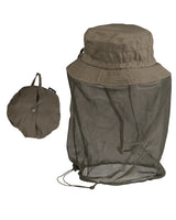 Chapeau de brousse Mil-Tec pliable en polyester avec moustiquaire intégrée 16,5 cm plié