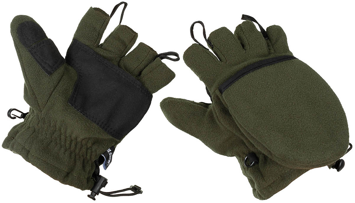 Gants mitaines polaires MFH à capuchon rabattable et cordon de serrage au poignet