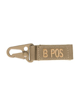 Porte-clés tactiques groupe sanguin B positif Mil-Tec lot de 5 avec crochet zinc