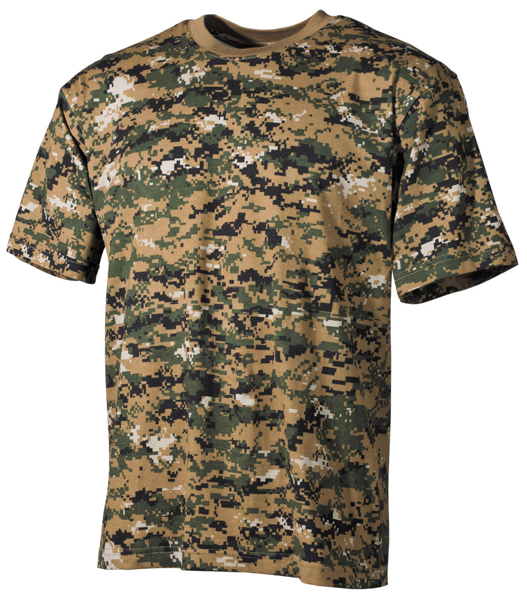 T-shirt US manches courtes MFH 170 g/m² coton à impression réactive col renforcé