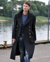 Manteau de marine Bundeswehr Mil-Tec en drap laine-viscose croise entierement double