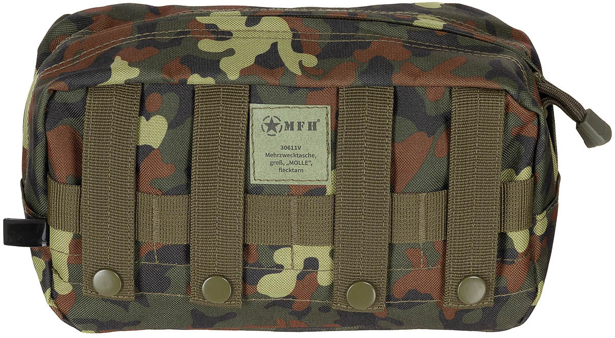 Pochette utilitaire MOLLE MFH grand format à ouverture intégrale, 25 x 13,5 x 9 cm