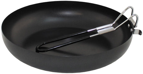 Poêle Fox Outdoor 24 cm à manche rabattable avec couvercle en métal émaillé