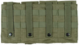 Porte-chargeur quadruple MOLLE MFH en polyester 32,5 × 17 × 5 cm à rabats réglables