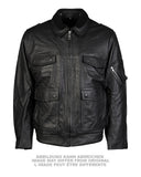 Blouson en cuir de l'armée polonaise pour homme, surplus militaire d'occasion