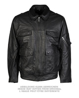 Blouson en cuir de l'armée polonaise pour homme, surplus militaire d'occasion