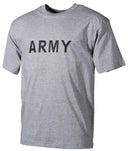 T-shirt imprimé Army MFH en coton 170 g/m² col rond renforcé jersey simple
