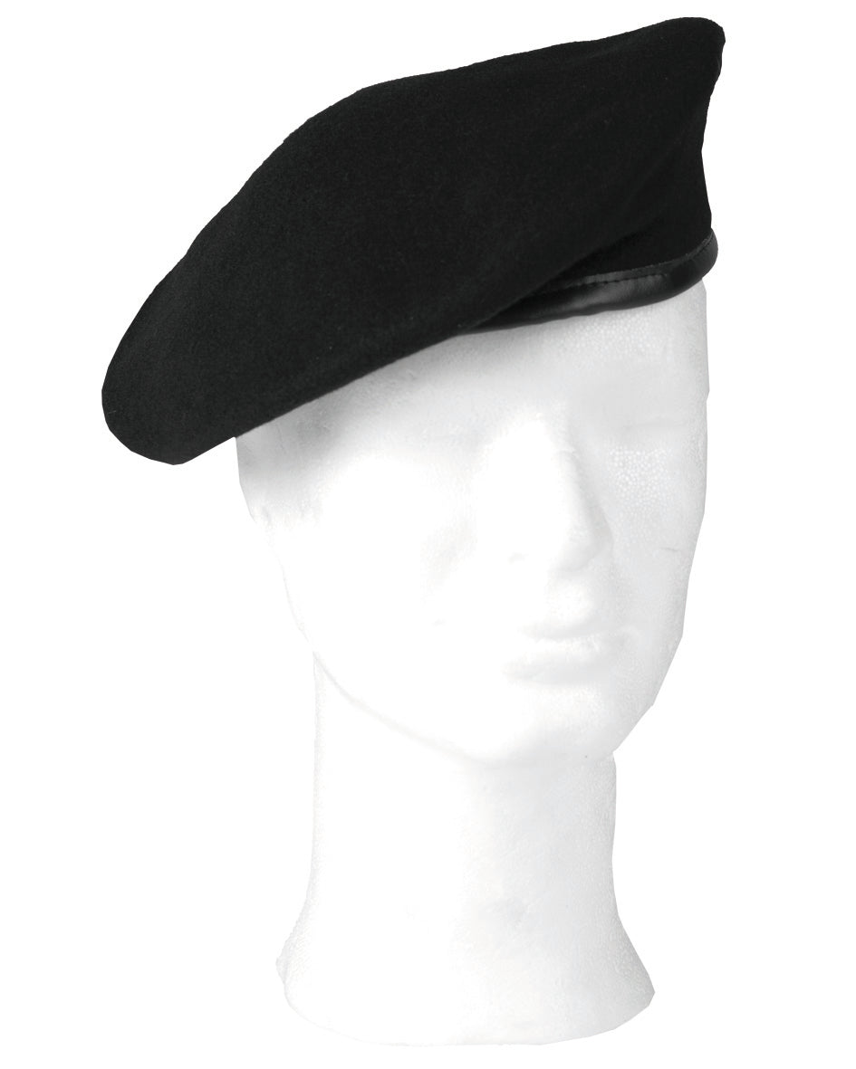 Béret militaire Mil-Tec en laine doublé polycoton avec bordure en polychlorure de vinyle