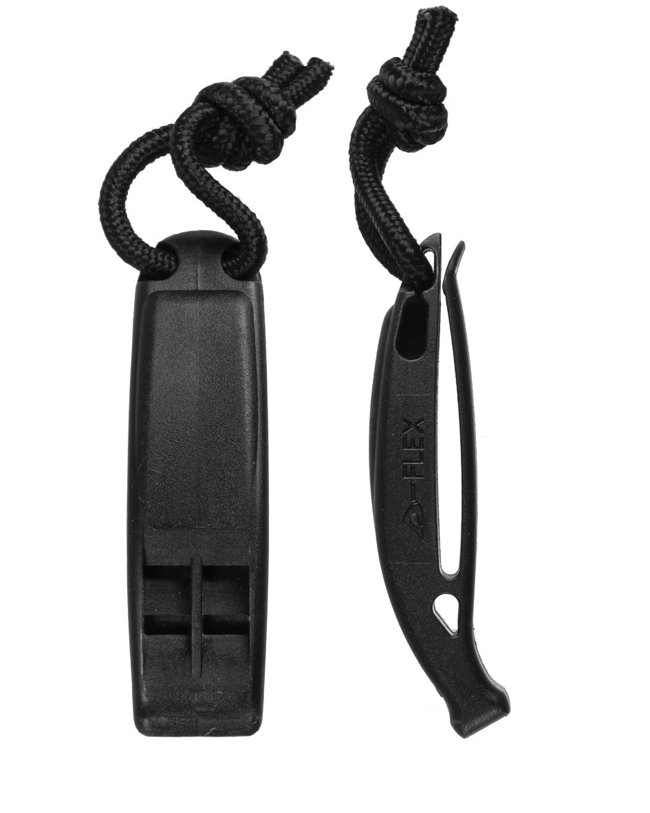 Sifflet Tactical MOLLE Mil-Tec en polyoxyméthylène, lot de deux avec cordon, EN ISO 12402-8