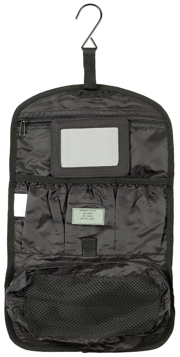 Trousse de toilette britannique à enrouler MFH en polyester 42 x 26 cm avec miroir
