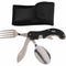 Couvert pliant Fox Outdoor 4 en 1 séparable en acier 3Cr13 avec étui ceinture