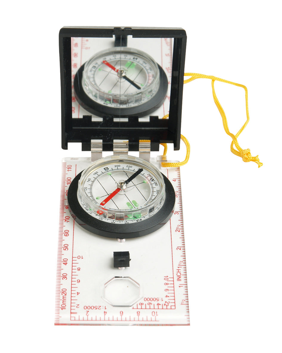 Boussole de carte à miroir Mil-Tec 12,5 x 7 cm 94 g double graduation et capot de protection