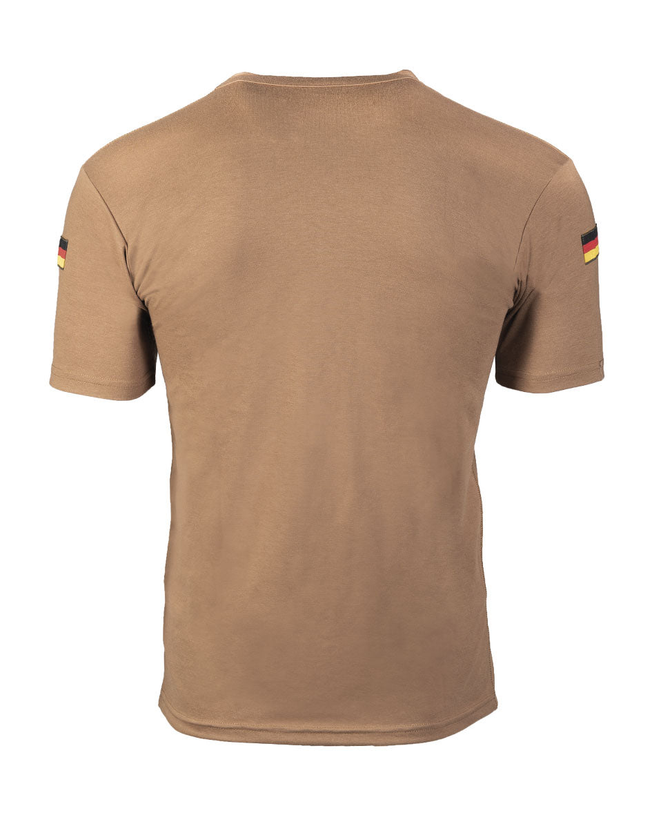 T-shirt tropical type Bundeswehr Mil-Tec en polycoton à séchage rapide avec insignes