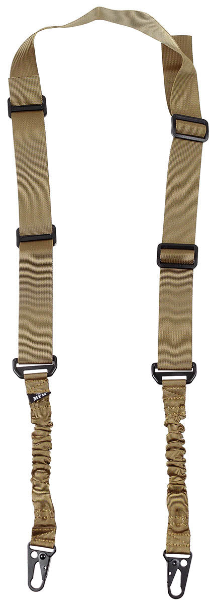 Bretelle de combat 2 points MFH élastique réglable de 65 à 210 cm avec mousquetons