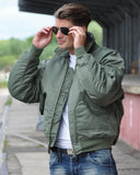 Blouson aviateur type CWU Mil-Tec en nylon matelasse 200 g/m2 poches auto-agrippantes